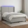 Image de vidaXL Sommier à lattes LED Gris Clair 140x190 cm