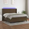 Image de vidaXL Sommier à lattes de lit matelas et LED marron foncé 160x200 cm