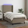 Image de vidaXL Sommier Tissu 80x200 - LED Taupe