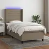 Image de vidaXL Sommier à lattes et LED - Taupe