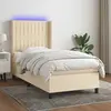 Image de vidaXL Sommier à lattes LED crème 80x200cm tissu