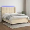 Image de VIDAXL vidaXL Sommier à lattes et LED Crème 140x200 cm