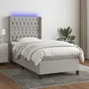 Image de VIDAXL Sommier à lattes de lit matelas avec LED - Gris clair - 80x200 cm