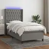 Image de vidaXL Lit avec LED 90x190 cm Gris foncé