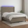 Image de VIDAXL Sommier à lattes, matelas et LED - Taupe 140x190 cm