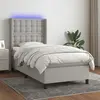 Image de vidaXL Sommier à lattes avec matelas LED 80x200 cm - Gris clair