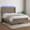 Image de VidaXL Sommier à Lattes et LED 140x190 - Taupe Tissu