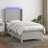 Image de vidaXL Sommier tapissier avec matelas LED - Gris clair - 100x200 cm