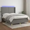 Image de VIDAXL Sommier à lattes matelas et LED, 140x200 cm - Gris foncé