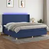 Image de VIDAXL Sommier à lattes matelas et LED 200x200 cm Bleu