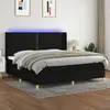 Image de vidaXL Sommier à lattes avec matelas et LED noir 200x200 cm
