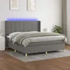 Image de VIDAXL Sommier à Lattes avec Matelas LED 180x200 cm Gris foncé