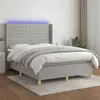 Image de VIDAXL Sommier LED Gris clair 140x190 cm
