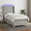 Image de vidaXL Sommier à lattes de lit avec LED Gris clair 100x200 cm