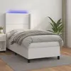 Image de vidaXL Sommier à lattes, matelas, LED 100x200 cm - Blanc