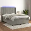 Image de VIDAXL Sommier à lattes avec matelas LED - Gris clair