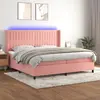 Image de vidaXL Sommier à lattes avec matelas et LED 200x200 cm Rose