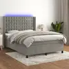 Image de vidaXL Sommier tapissier LED Gris clair 140x190 cm