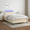 Image de VIDAXL Sommier à lattes et LED Crème 120x200 cm Tissu