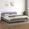 Image de vidaXL Sommier avec LED 200x200 cm - Tissu Taupe
