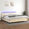 Image de vidaXL Sommier à lattes avec matelas et LED - Crème
