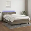 Image de vidaXL Sommier à lattes LED - 140x190 cm - Taupe