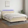 Image de VIDAXL Lit LED crème 140x200 cm