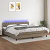 Image de VIDAXL Lit à sommier avec LED - Taupe 200x200