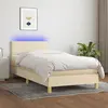 Image de vidaXL Sommier à lattes LED Crème 80x200 cm