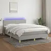 Image de vidaXL Sommier tapissier avec matelas LED - Gris clair - 140x190 cm