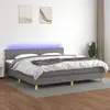 Image de VIDAXL Sommier À Lattes et Matelas LED - Gris Foncé