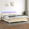 Image de vidaXL Sommier à lattes matelas et LED 200x200 cm - Crème