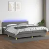 Image de vidaXL Sommier tapissier avec matelas et LED 200x200 cm - Gris foncé
