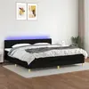 Image de vidaXL Lit avec sommier et LED - Noir 200x200 cm