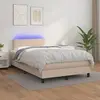 Image de vidaXL Sommier tapissier - 120x200 cm - LED Cappuccino