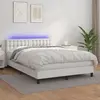 Image de vidaXL Sommier à lattes de lit LED - Blanc