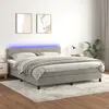 Image de VIDAXL Lit LED gris clair 160x200 cm