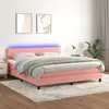 Image de vidaXL Sommier à lattes LED Rose 180x200 cm Velours