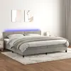 Image de vidaXL Sommier à lattes LED - Gris clair 200x200 cm