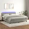 Image de vidaXL Sommier LED 160x200cm Velours - Gris clair