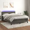 Image de vidaXL Sommier à lattes LED Gris Foncé 140x200 cm
