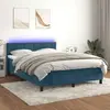 Image de vidaXL Sommier LED avec matelas 140x200 - Bleu foncé