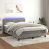 Image de vidaXL Sommier à lattes de lit avec matelas LED Gris clair 140x190 cm