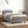 Image de VIDAXL Sommier à Lattes Lit Matelas LED Velours 80x200 cm - Gris clair