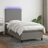 Image de vidaXL Sommier à lattes de lit avec matelas et LED 90x200 cm - Gris foncé
