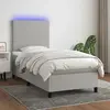 Image de vidaXL Sommier à lattes && Matelas && LED - Gris clair