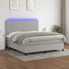 Image de vidaXL Sommier à lattes et matelas 160x200 cm - Gris clair LED