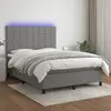 Image de vidaXL Sommier à lattes avec LED - Gris foncé 140x190