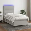 Image de vidaXL Sommier et Matelas LED Gris 80x200 cm