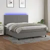 Image de vidaXL Sommier, matelas et LED 180x200 cm - Gris foncé